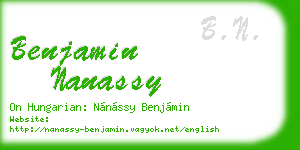 benjamin nanassy business card